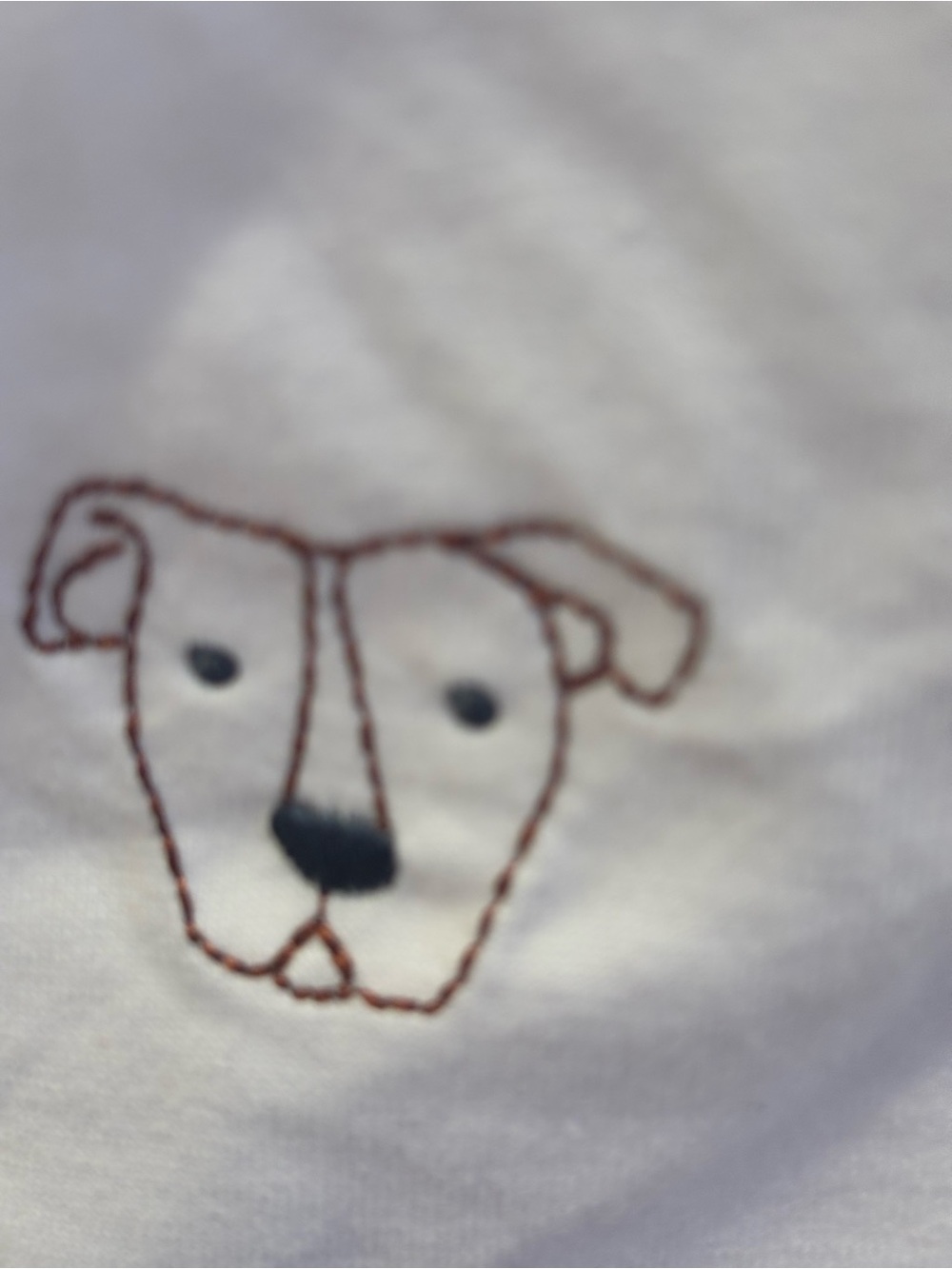 NWT Embroidered Dog Graphic Tee - Red & Gold Stitch- S - Picture 9 of 16